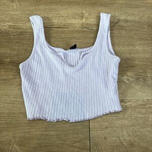 SHEIN Ribbed Purple Crop Top